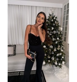 Body „Santy“ su blizgučiais, juodas